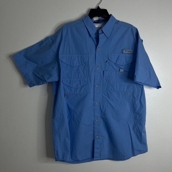 Columbia Other - Columbia Men’s Fishing PFG Shirt Blue Vented Bonehead Button Down Short Sleeve M